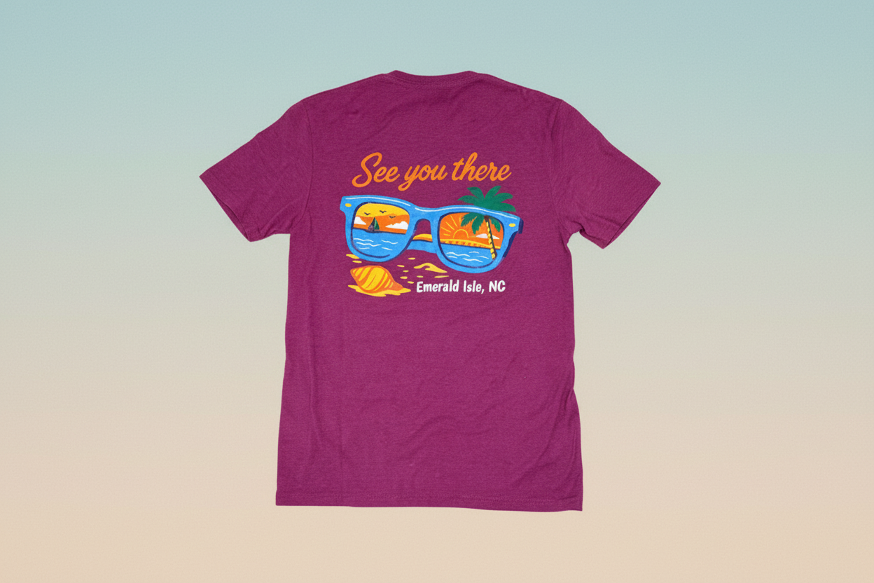 See you there Emerald Isle T-shirt - Raspberry